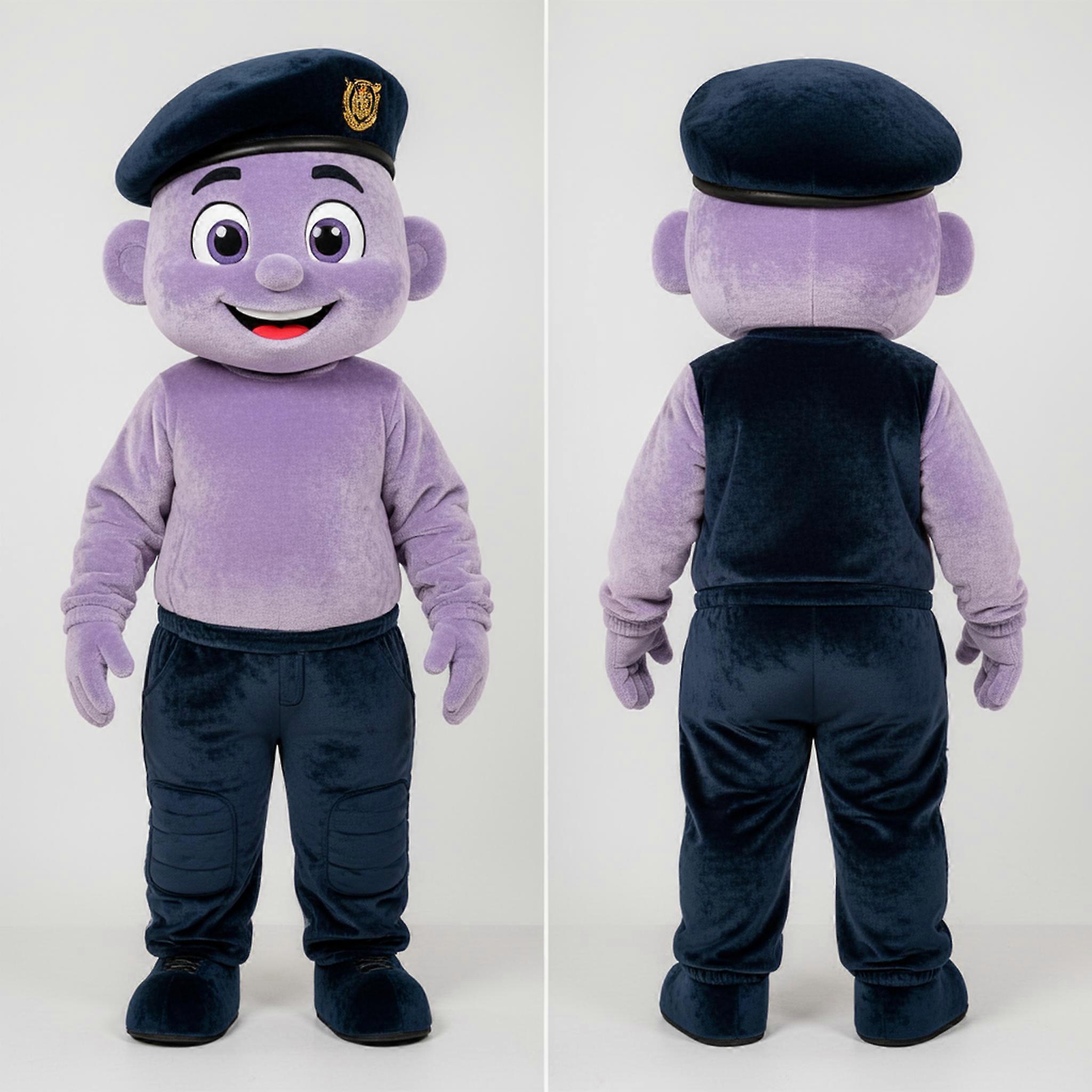 MASTICOT Lavender Plush Navy Soldier Mascot