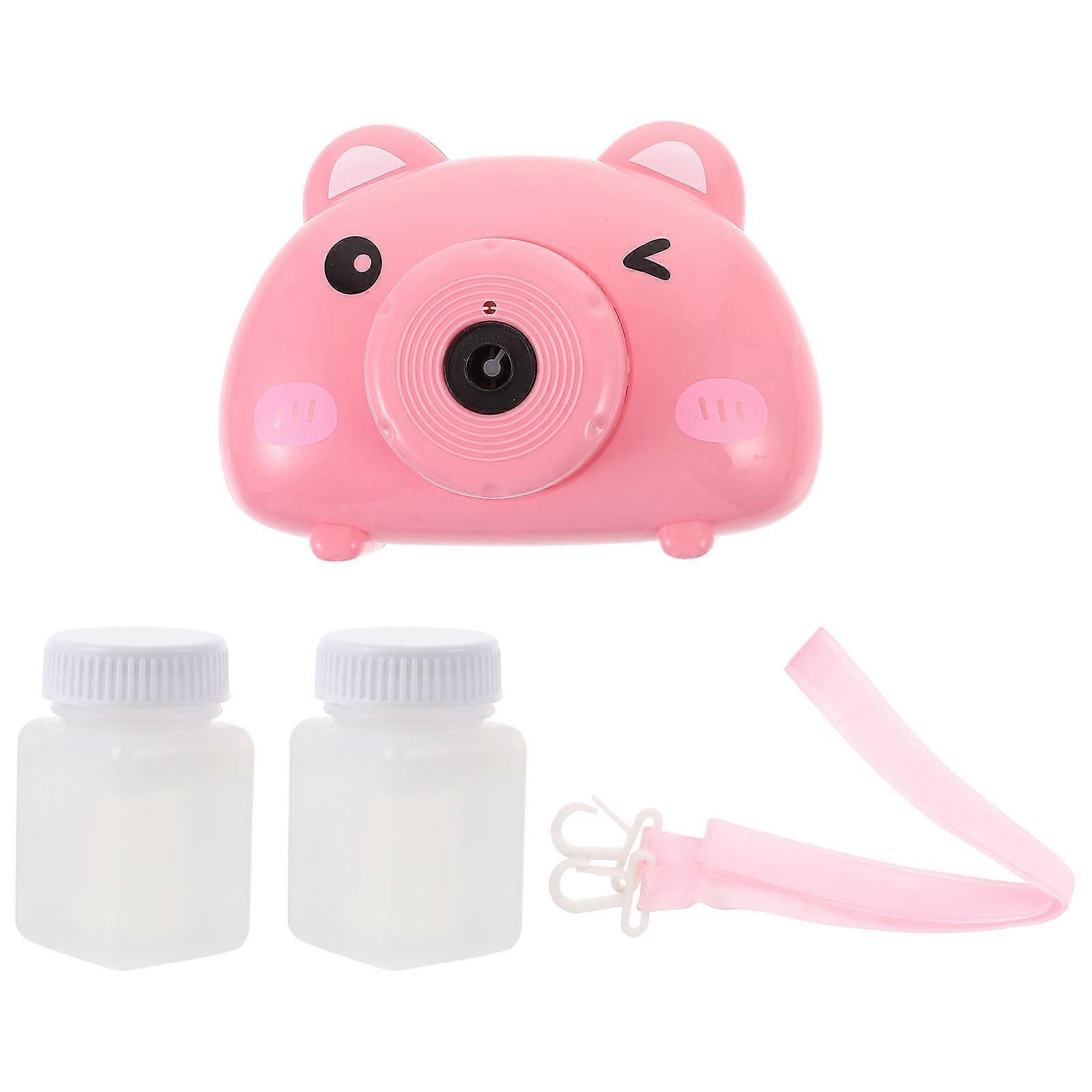 Electric Bubble Machine Bubble Maker Camera Style for Kids 2Pcs Pink