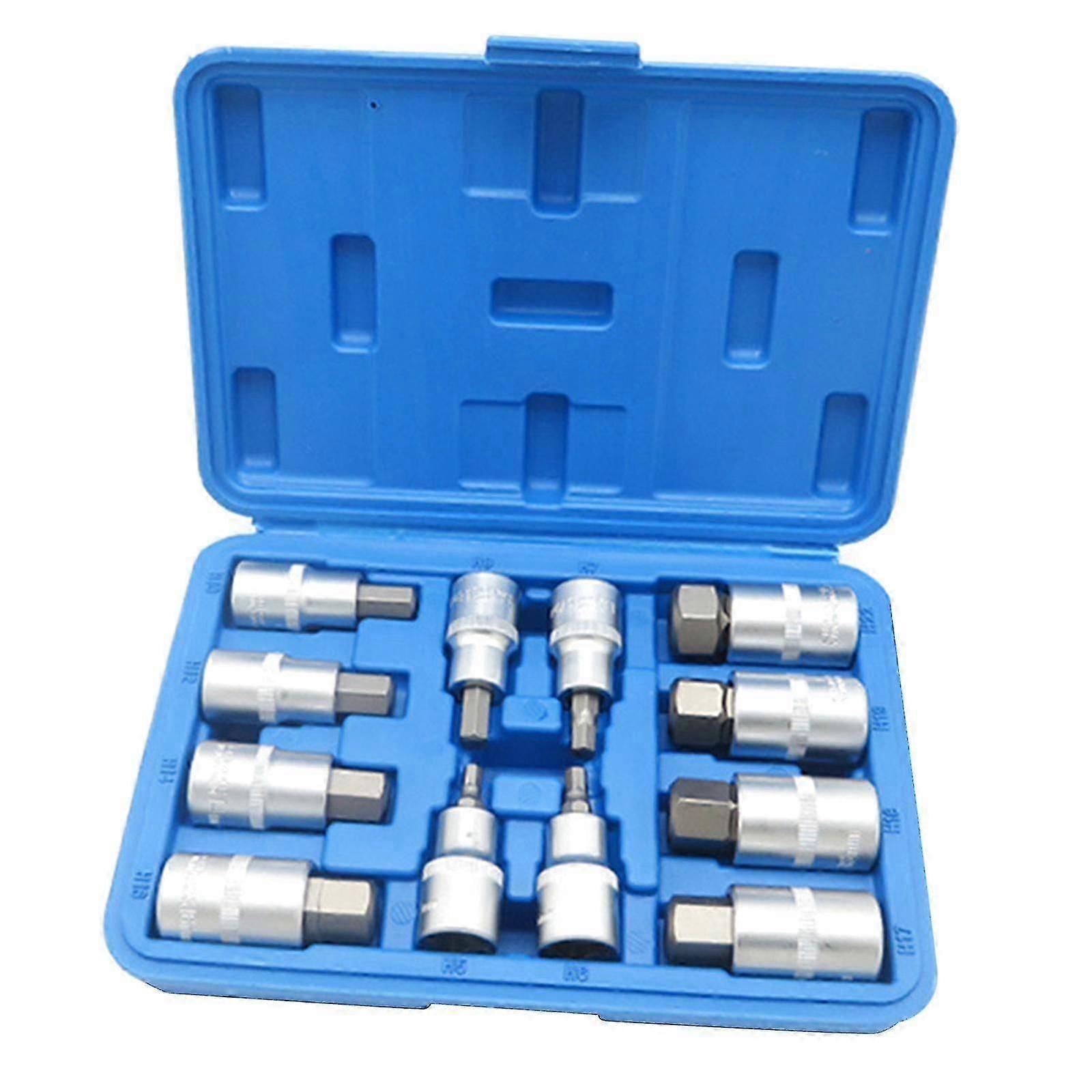 12x Hex Socket Bit Set Easy Installation Sturdy Durability with Storage Case FT