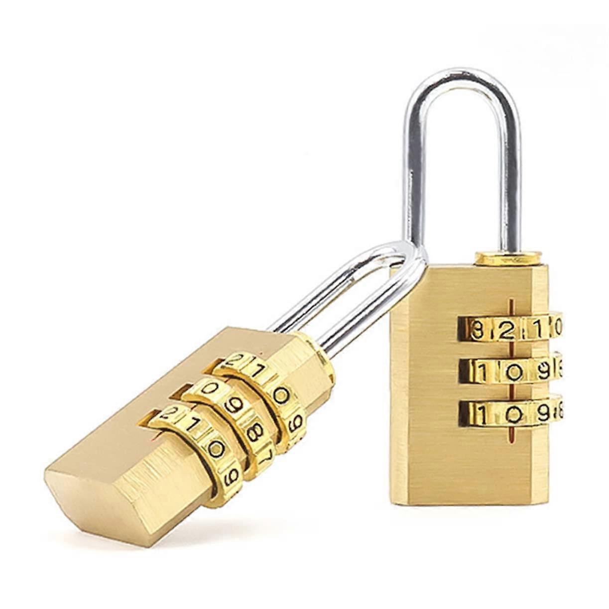 2pcs 3 Digit Combination Padlock for Luggage Suitcase Travel, Keyless Resettable Code Lock