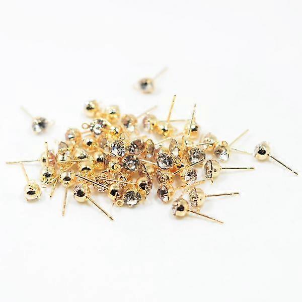 5x 50 Piece Ear Rhinestone Ear Post with Loop Earring Finding