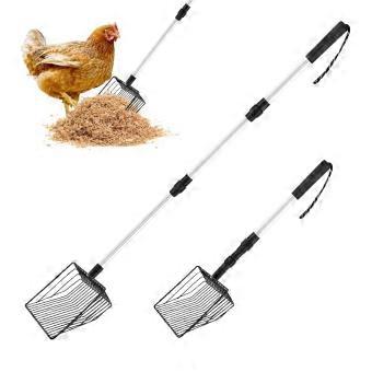 Chicken Poop Scoop with Large Metal Shovel, Extendable Handle, HeavyDuty Sifting for Chicken Coop