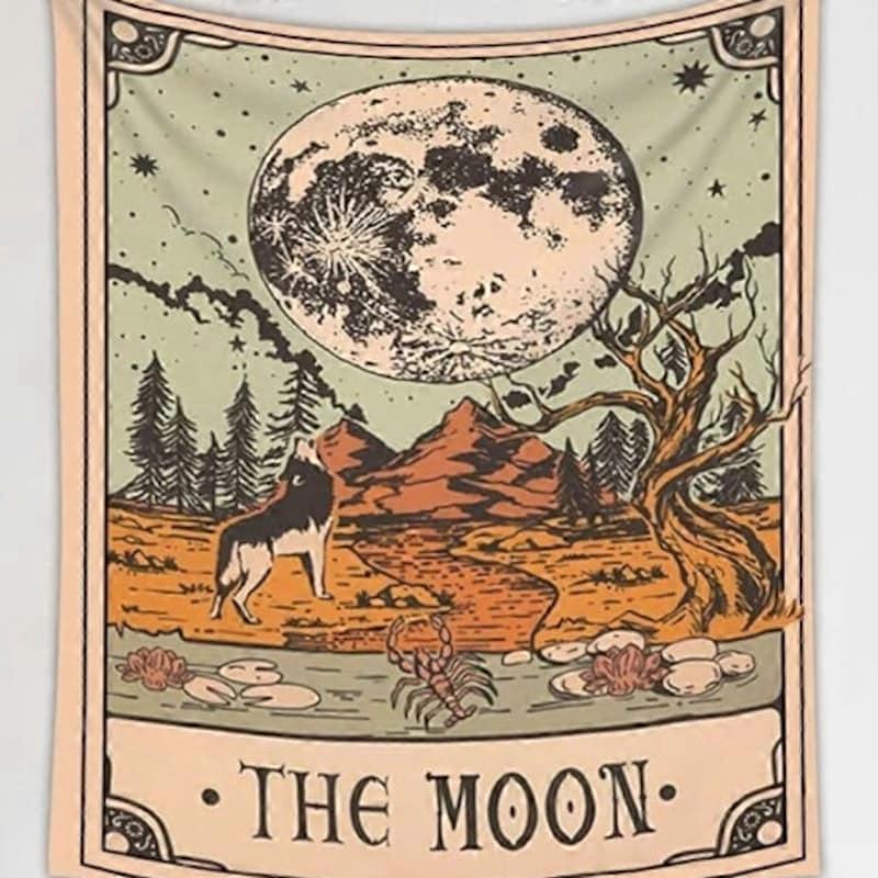 Dorm Tapestry with Moon Tarot Cards