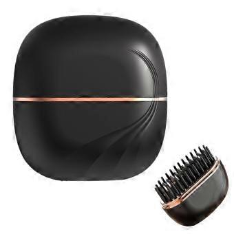 Cordless Hair Straightener Brush with Fast Heating 30s, 3Speed Control, Compact Travel Size for Women Black