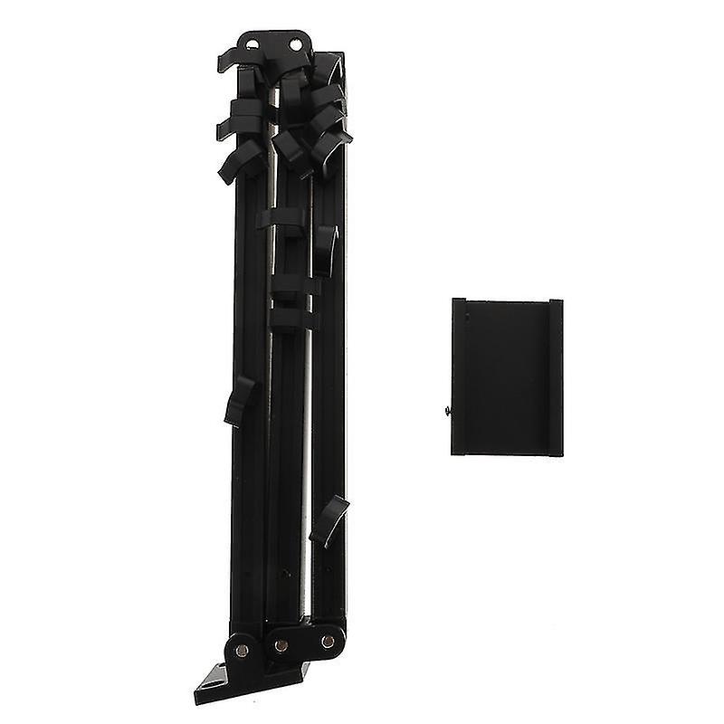 120X9x9cm Black 3 Fold Utility Hooks 1pc Shrinkage Punch-free Clothing Rack Clothes Drying Rod Cloth