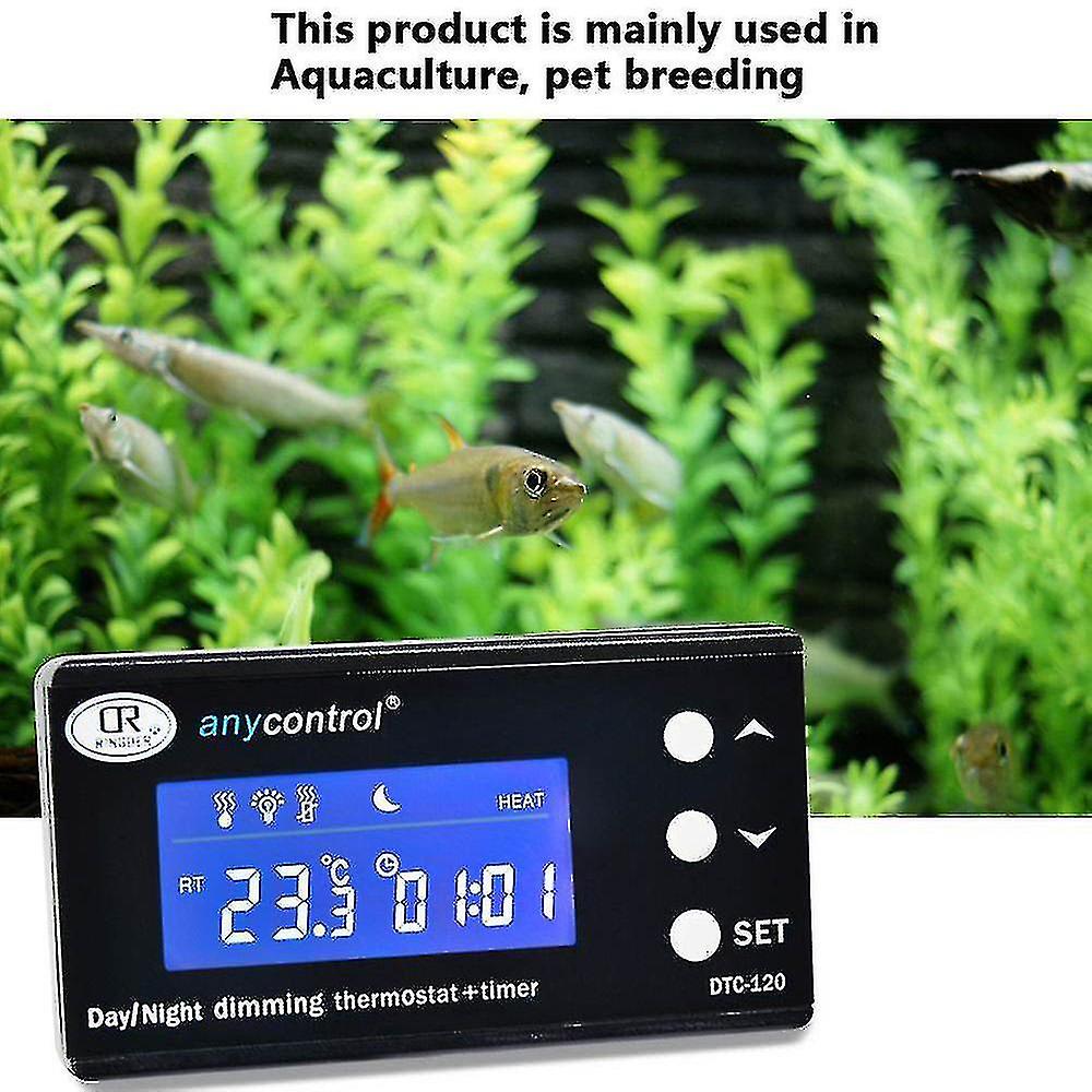Temperature Controller Dtc-120 Digital Thermostat For Aquarium Fish Tank Day Night Dimming