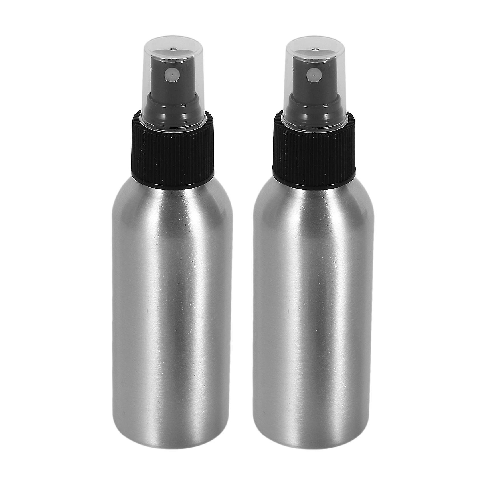 2pcs 100ml Aluminum Mist Spray Refillable Empty Bottle Perfume Atomizer Silver