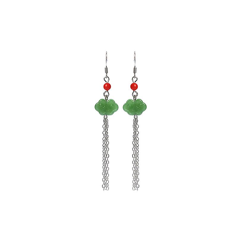 Jade Tassel Earrings