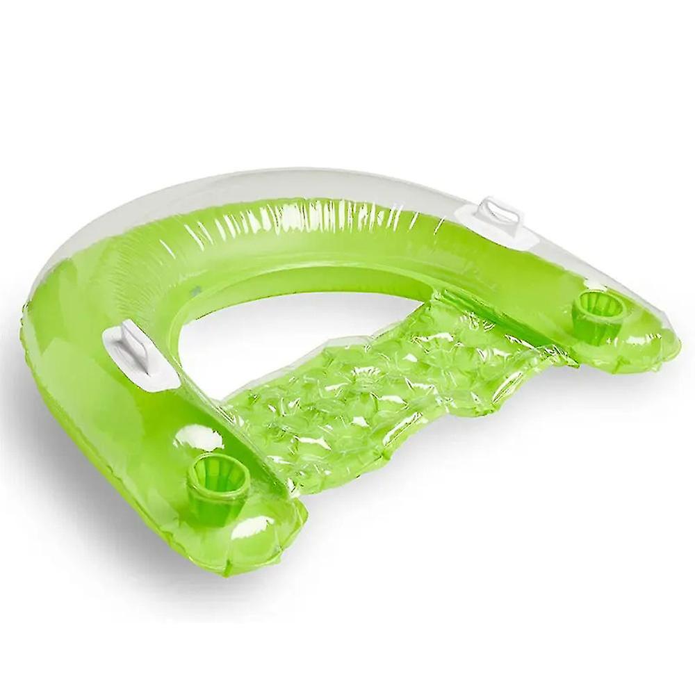 Inflatable Pool Float Chair For Adults, Pool Floats Lounger With Handle Cup Holder, Inflatable Comfy Pool Floats For Summer Pool Party-e