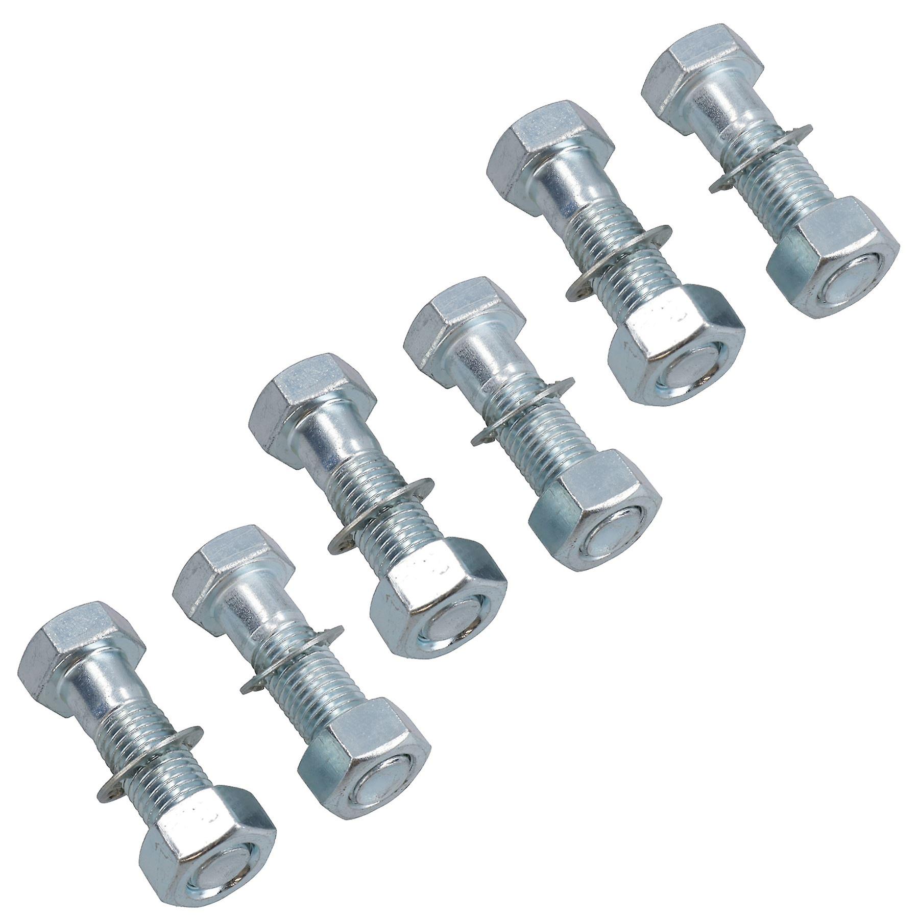 M16 (16mm) x 55mm High Tensile Tow Bar Ball Fixing Bolts Washers + Nuts 6 Pack