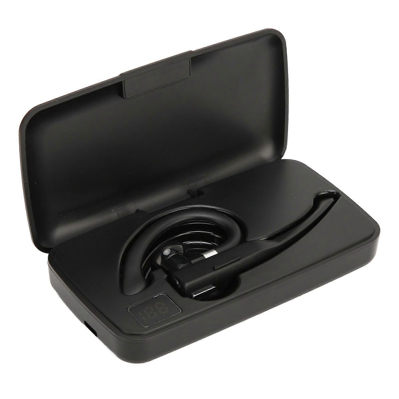 Wireless Bluetooth Earpiece Handsfree Built in Mic Single Ear Bluetooth Headset with Charging Case for Driving Business