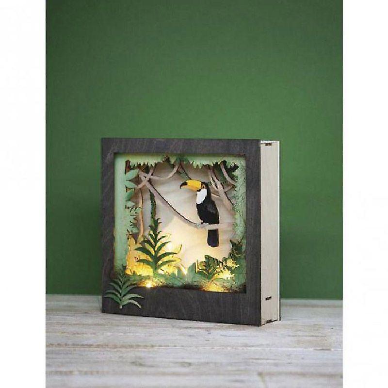 3D Decorative wood frame - 24 x 24 x 6,5 cm - Toucan