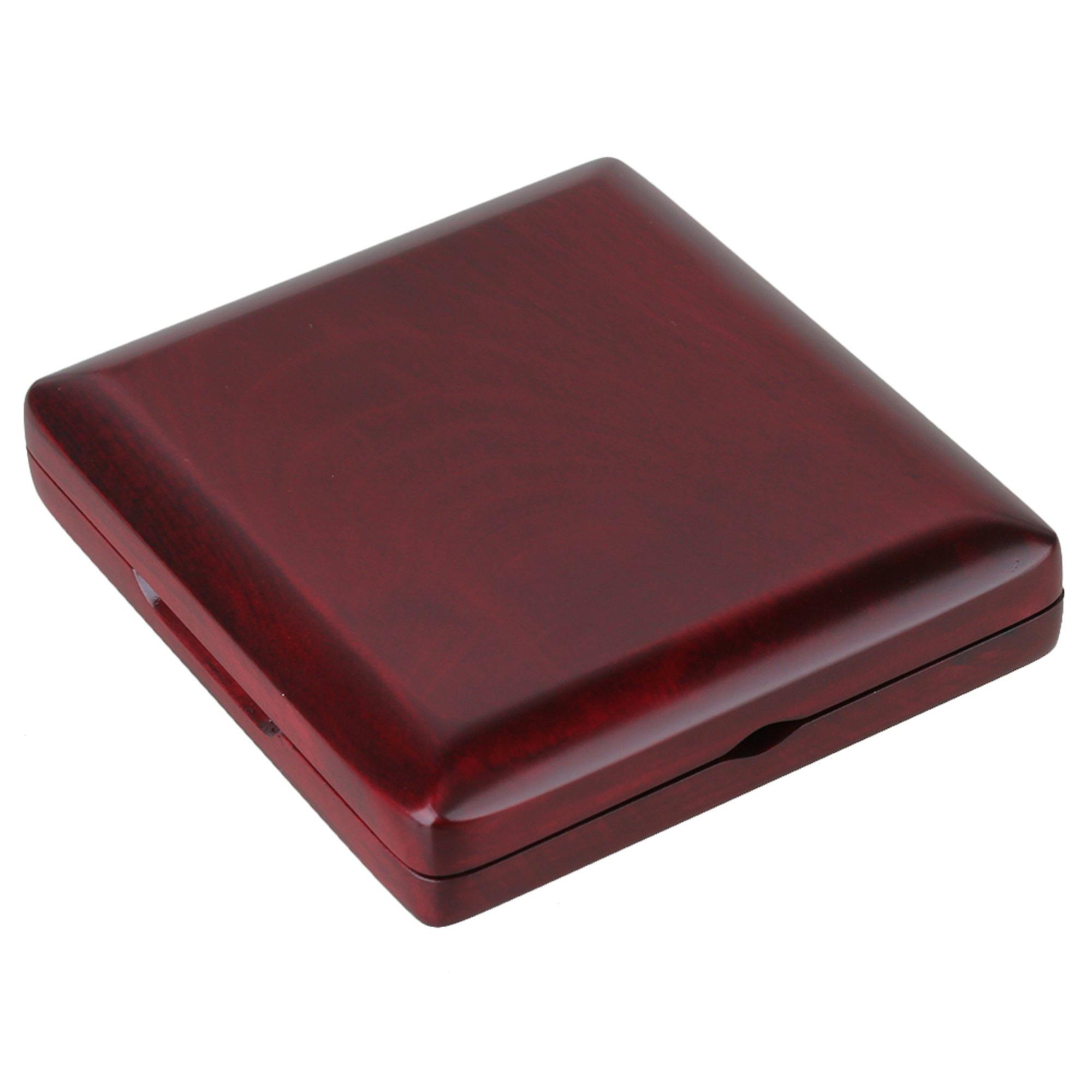 Wooden Bassoon Reed Box for 4 Reeds Hold with Magnetic Closure Red Wood Color