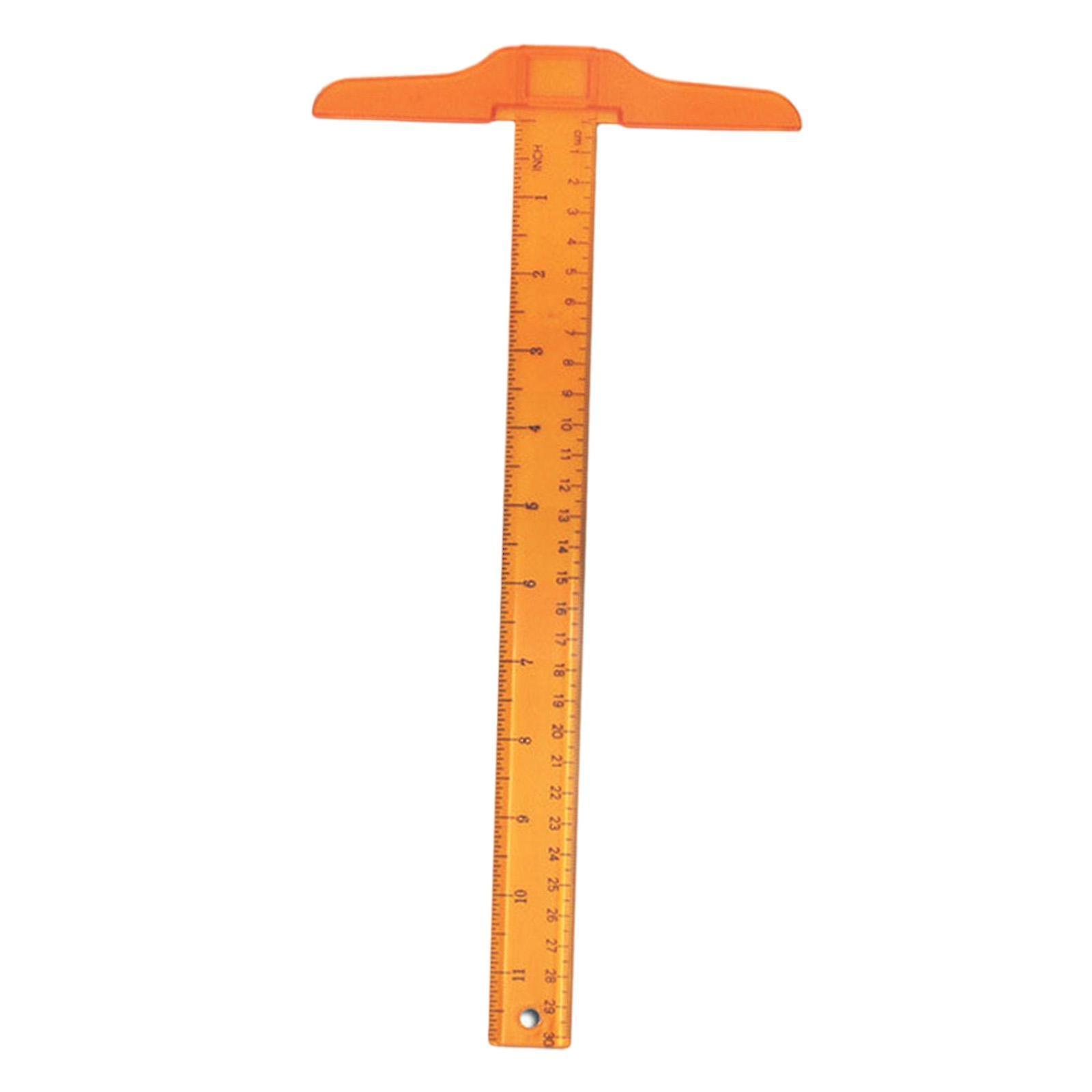 Transparent tum Metrisk T-Square Plast Allmän layout Arbete orange gul