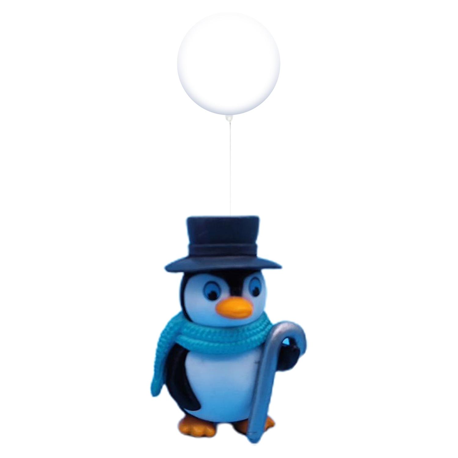 1 Set Aquarium Landscaping Non-fading Vivid Penguin Shape Fish Tank Diver Floating Ornament for Home