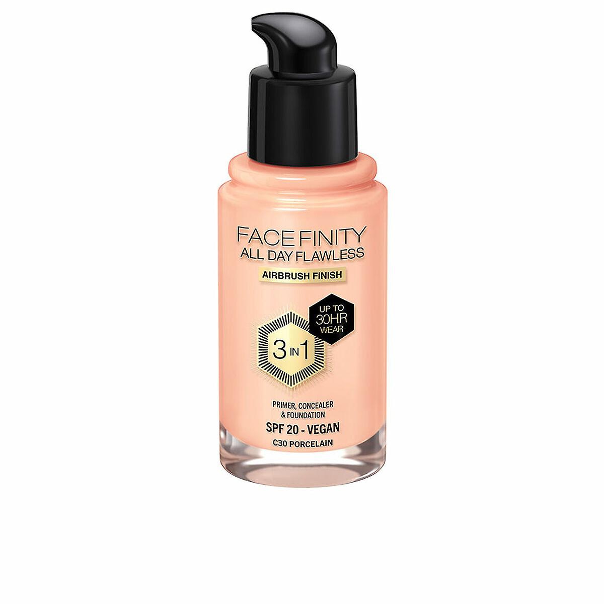 Crème Make-up Base Max Factor Face Finity All Day Flawless Nº C30 Porcelain C30-Porcelain Spf 20 30 ml 3-in-1
