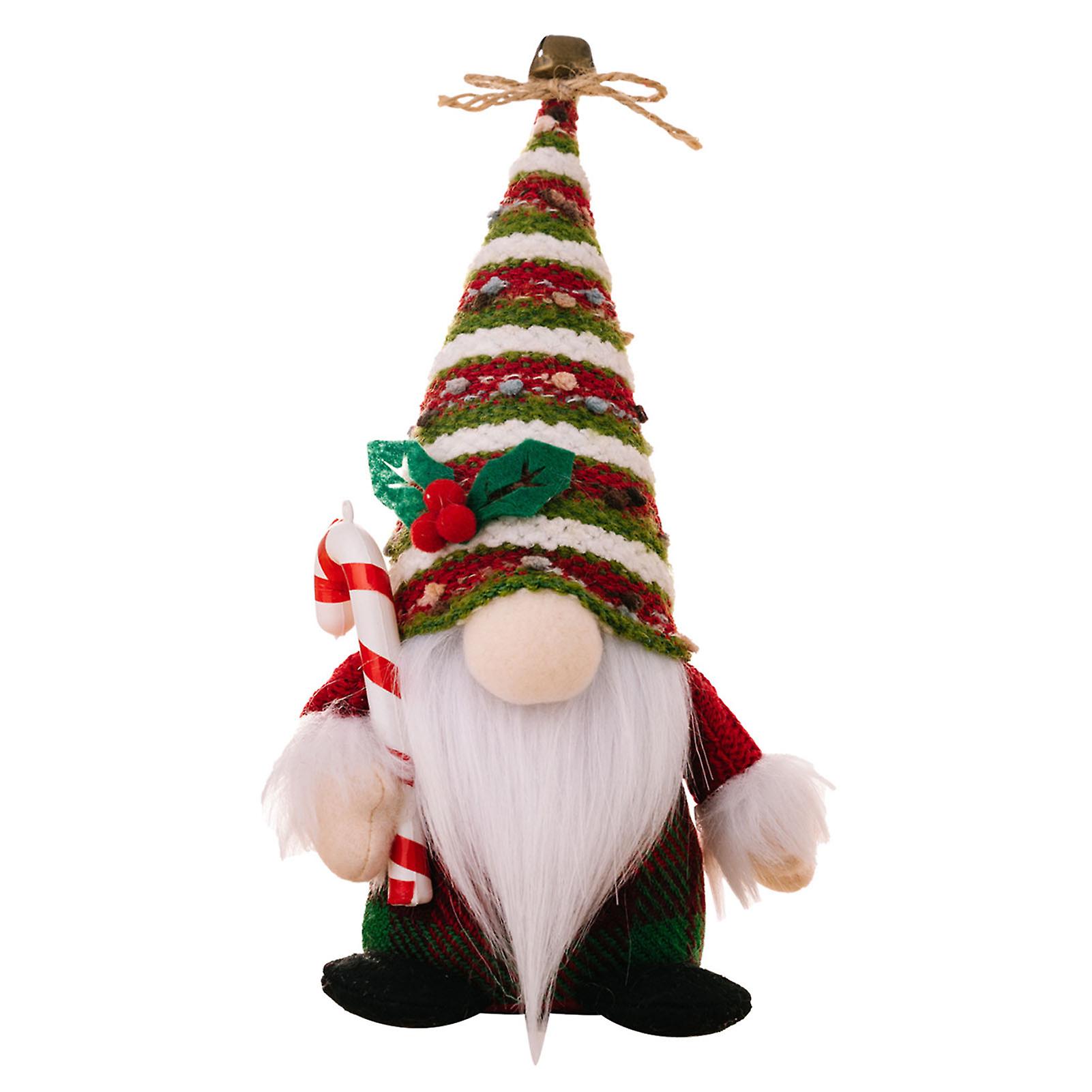 Plush Christmas Gnome Knit Striped Hat Scandinavian Swedish Xmas Gnome For Family Xmas Tree Pendants