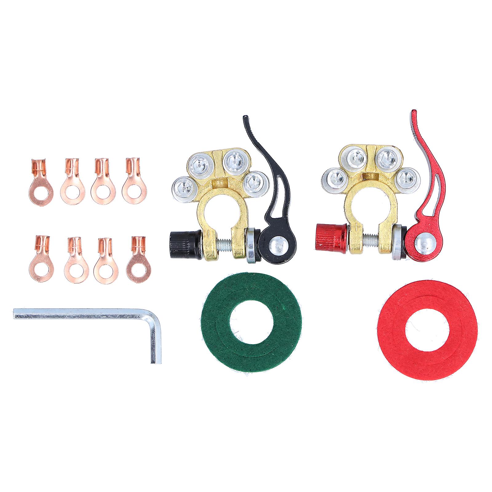 13Pcs Battery Terminal Quick Release 4 Way Positive Negative Connector Clamp Set Kit