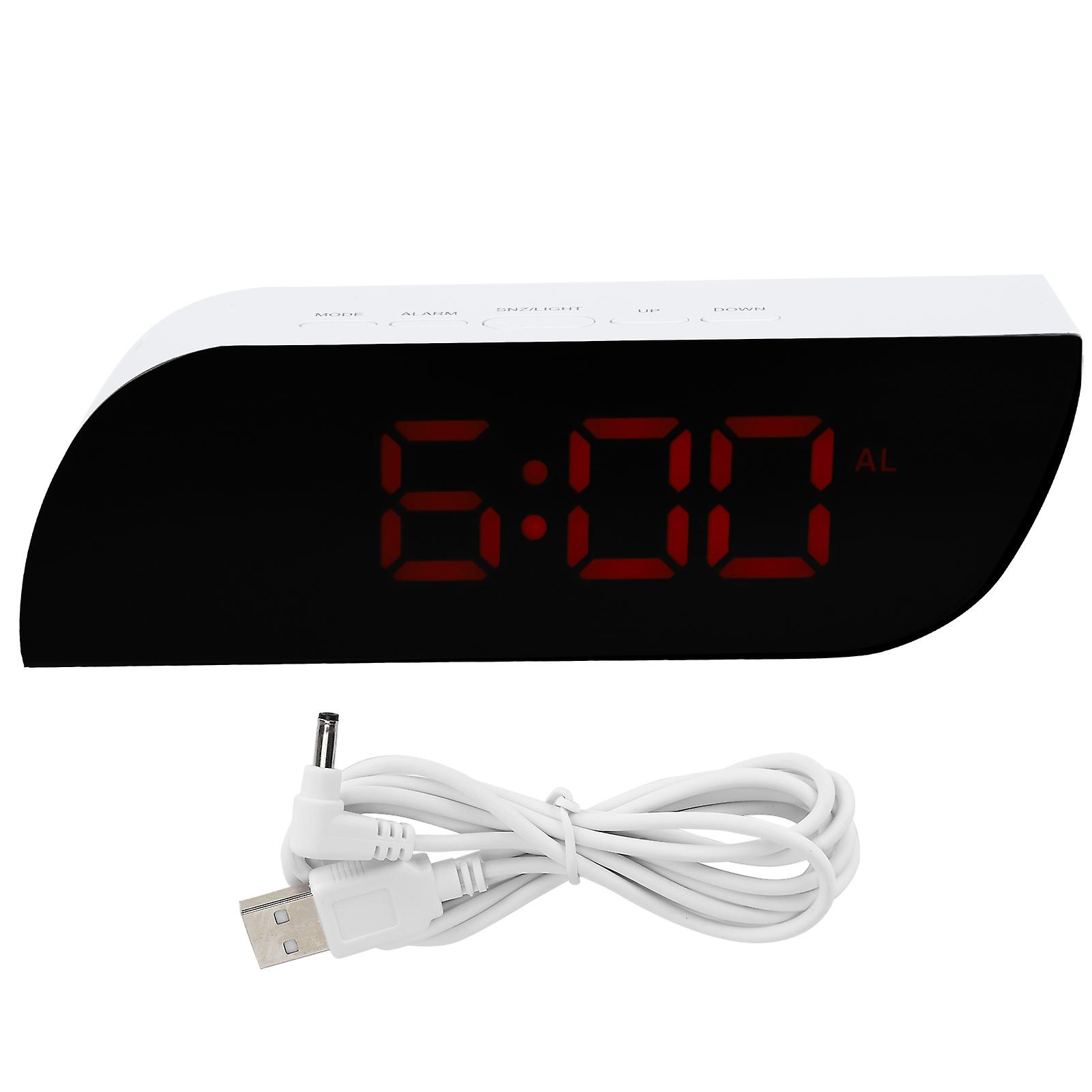 LED Digital Clock 12/24 Hour Conversion Adjustable Brightness Bedside Alarm Clock GHY-0801Red