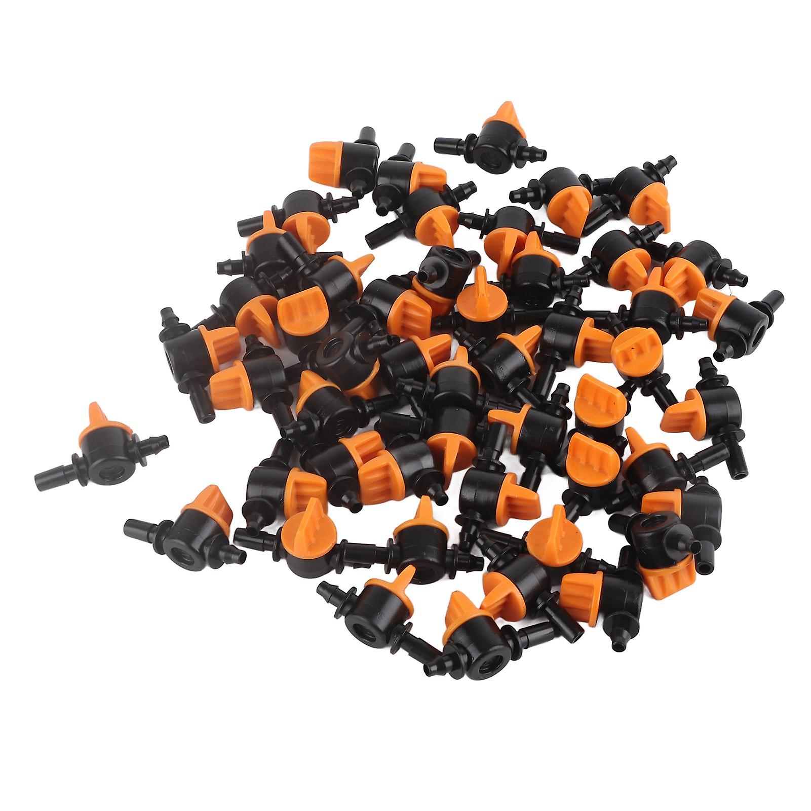 50pcs Drip Irrigation Valves 4/7mm Outer Diameter 6mm/0.2in Switch Valve for Drip Irrigation System