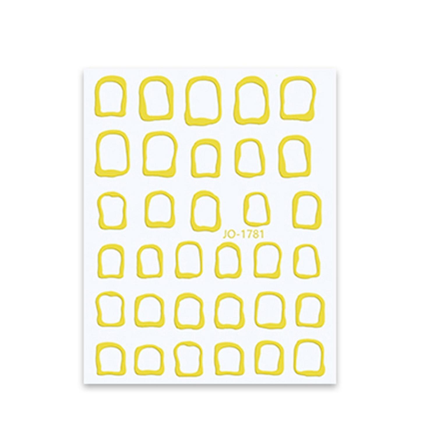 Nail Sticker Irregular Pattern Vivid Color Shiny Visual Effect Strong Stickiness Frame Decorative