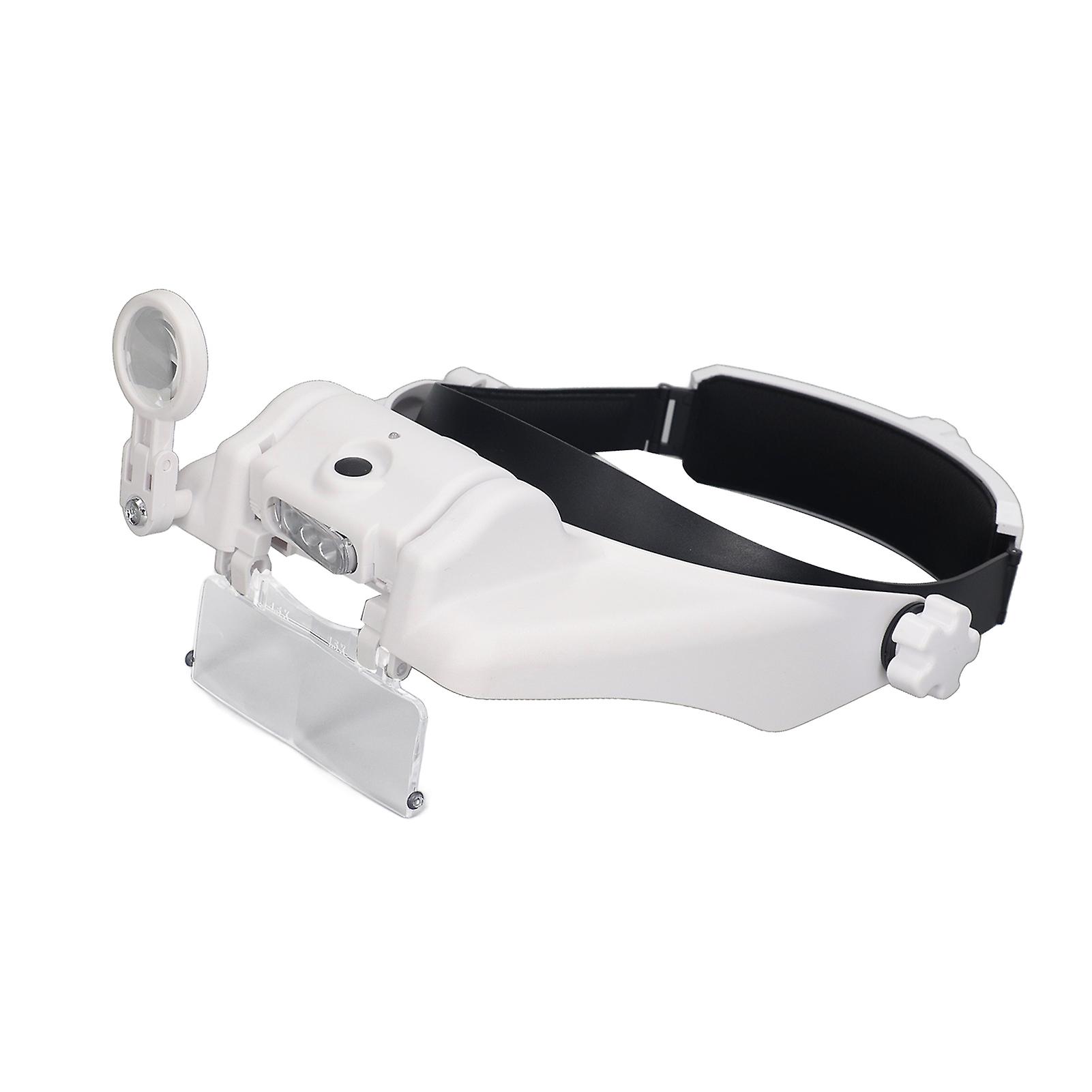 Head Magnifier Rechargeable Magnifying Glasses LED with 4pcs Eyeglass for Reading Repair 