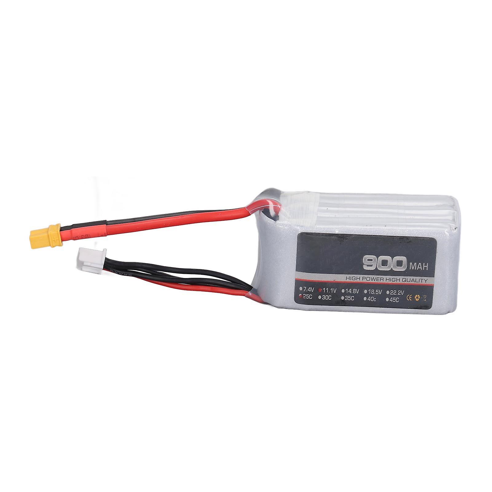 LiPo Battery 25C 900mAh XT30 Connector Stable Powerful Performance RC Battery Pack for RC Fix Wing Helicopter Airplane 3S 11.1V