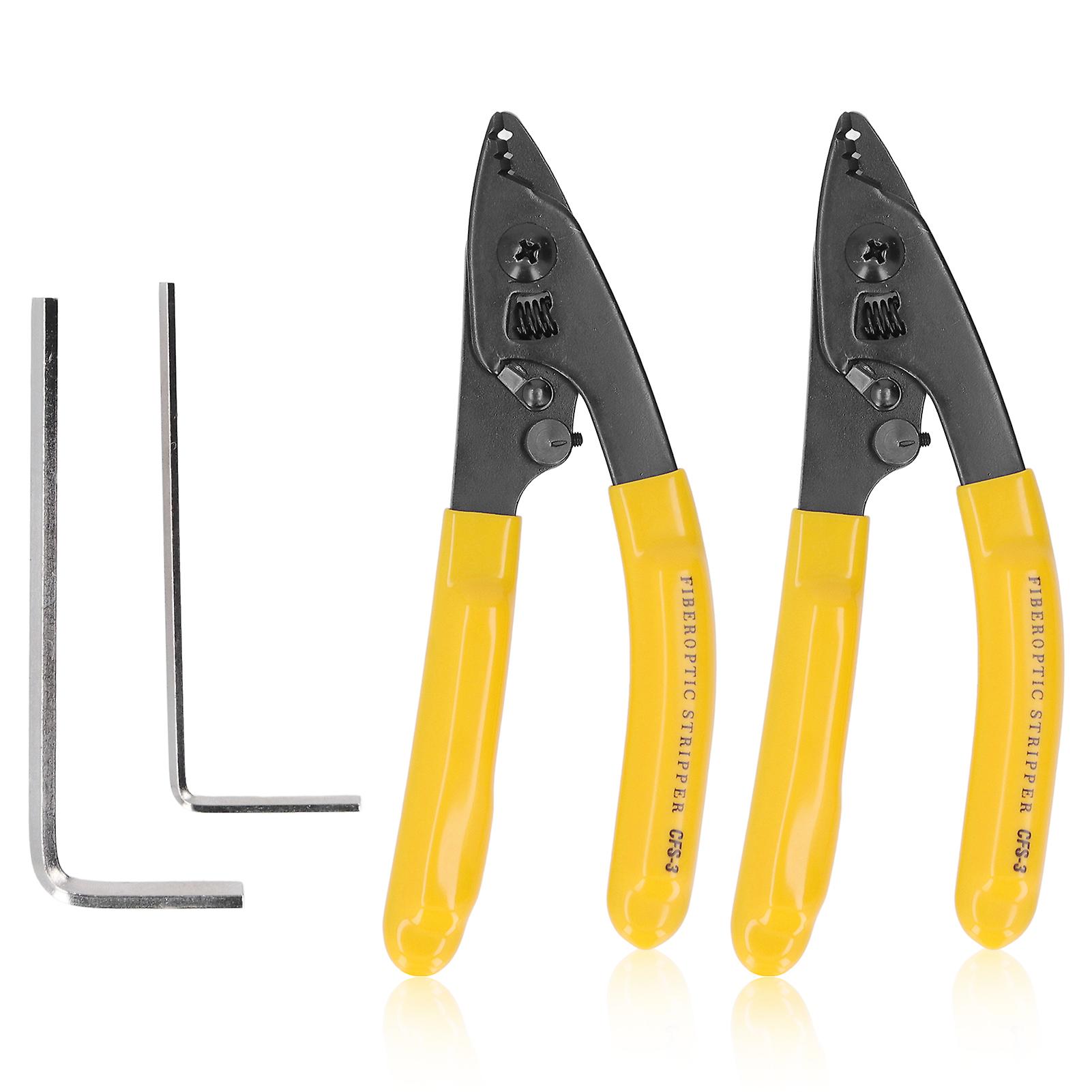 Qukaim Fiber Optic Stripper3 Hole Fiber Optic Stripper Tool, 3 Port Hole 250μm Coating Stripping Power Hand Tool with Wrench, Precision Wire