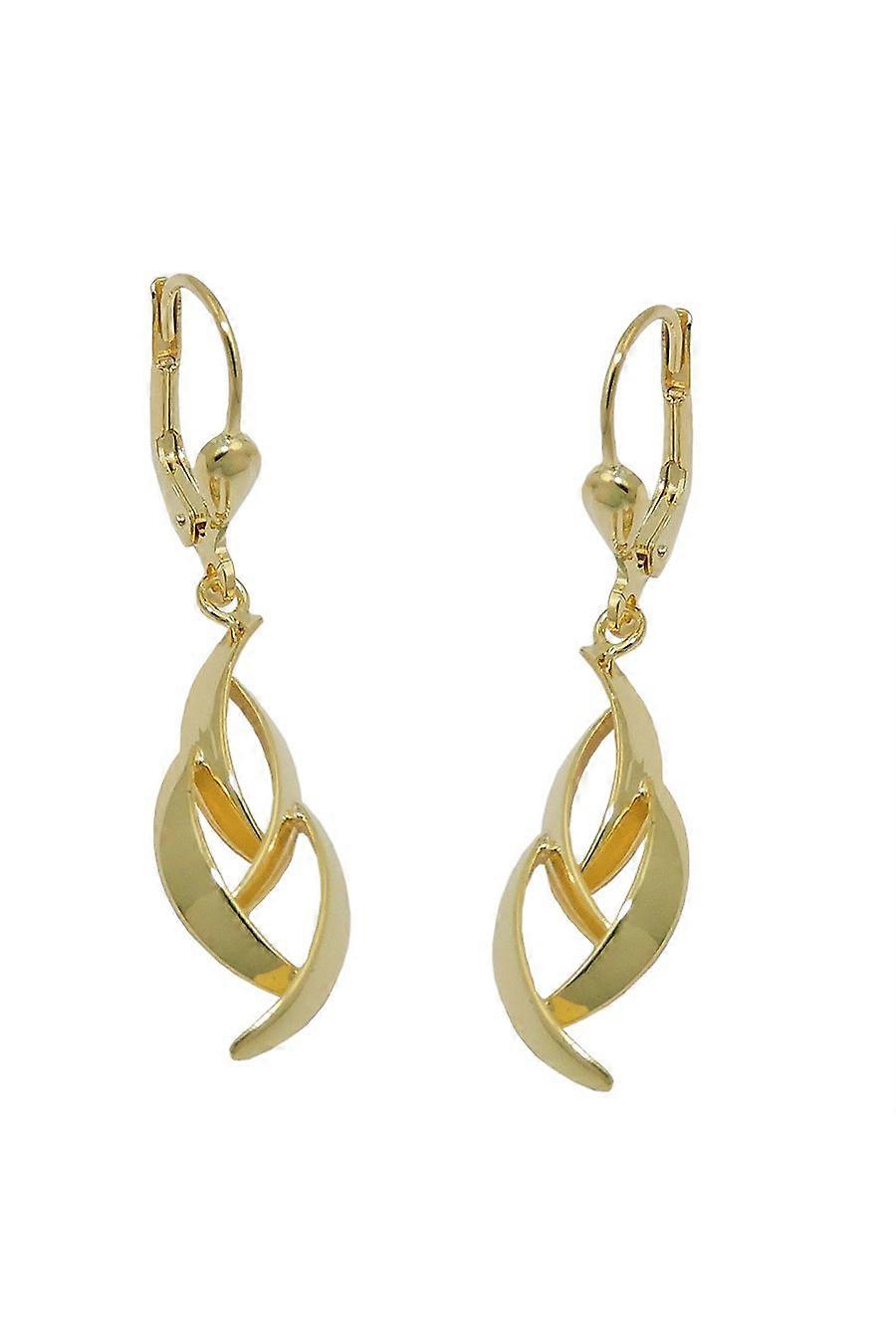 Earring Leverback Polished 8k Gold - Gl431382