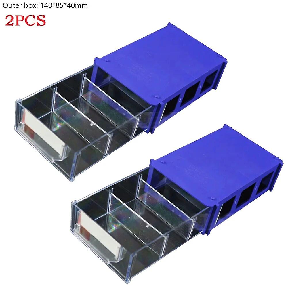 2pcs Drawer Type Hardware Tool Storage Box Stackable Plastic Craft Parts Boxes Components Screws Tool Box~2732