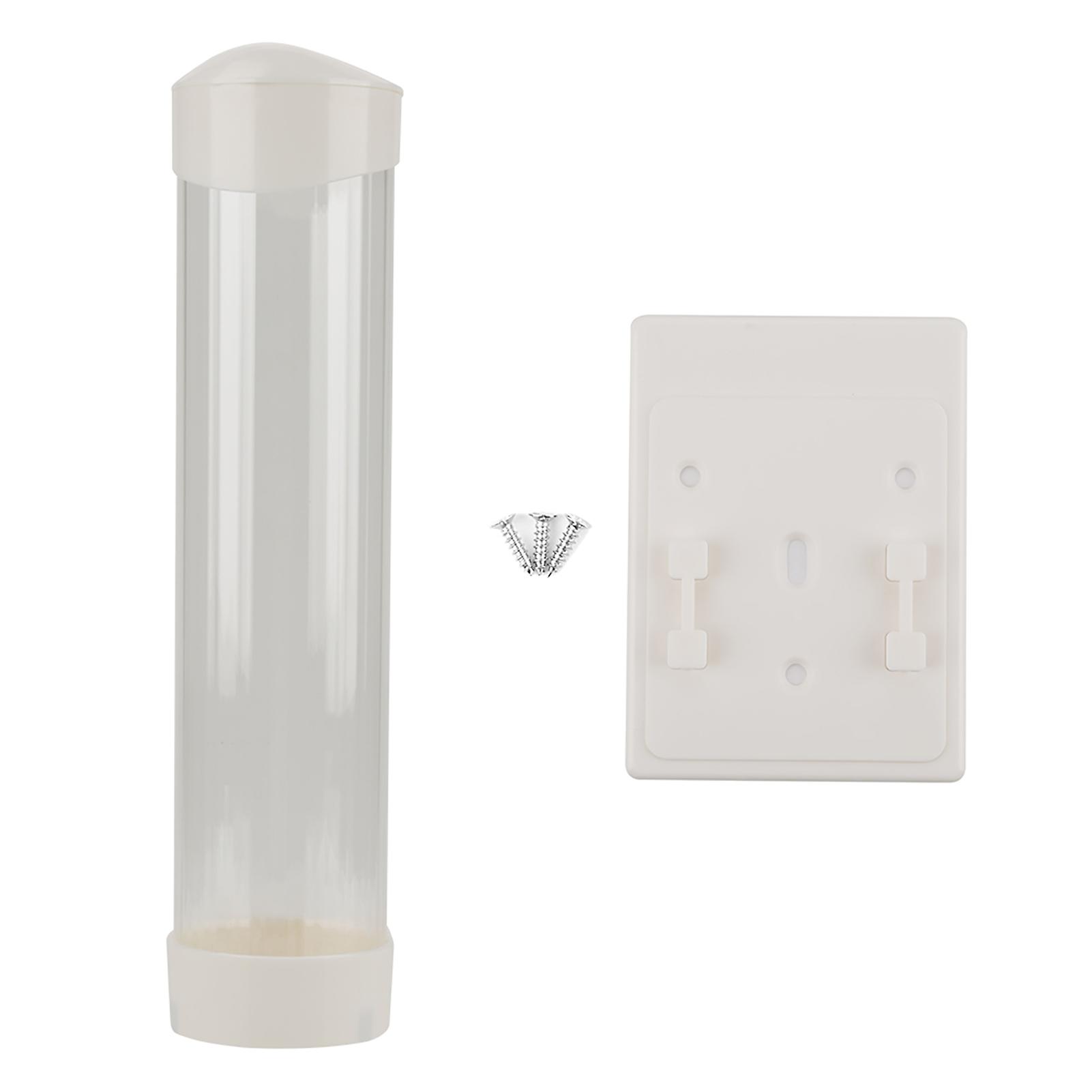 MechKit Paper Cup Holder Paper Plastic Cup Dispenser, One Touch Button Cup Holder for 60-80 Cups, White