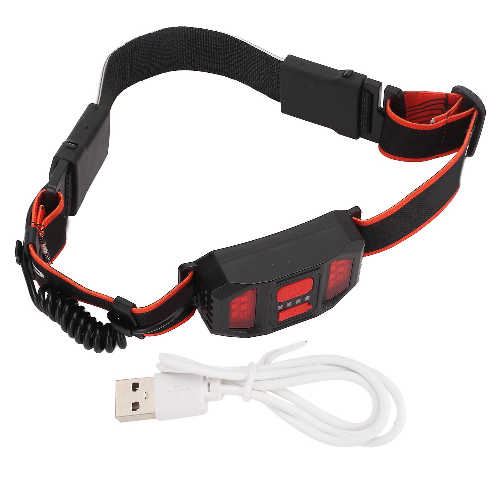 LED Headlamp COB Highlight Floodlight Rechargeable Head Lamp Red Taillight for Camping Hiking