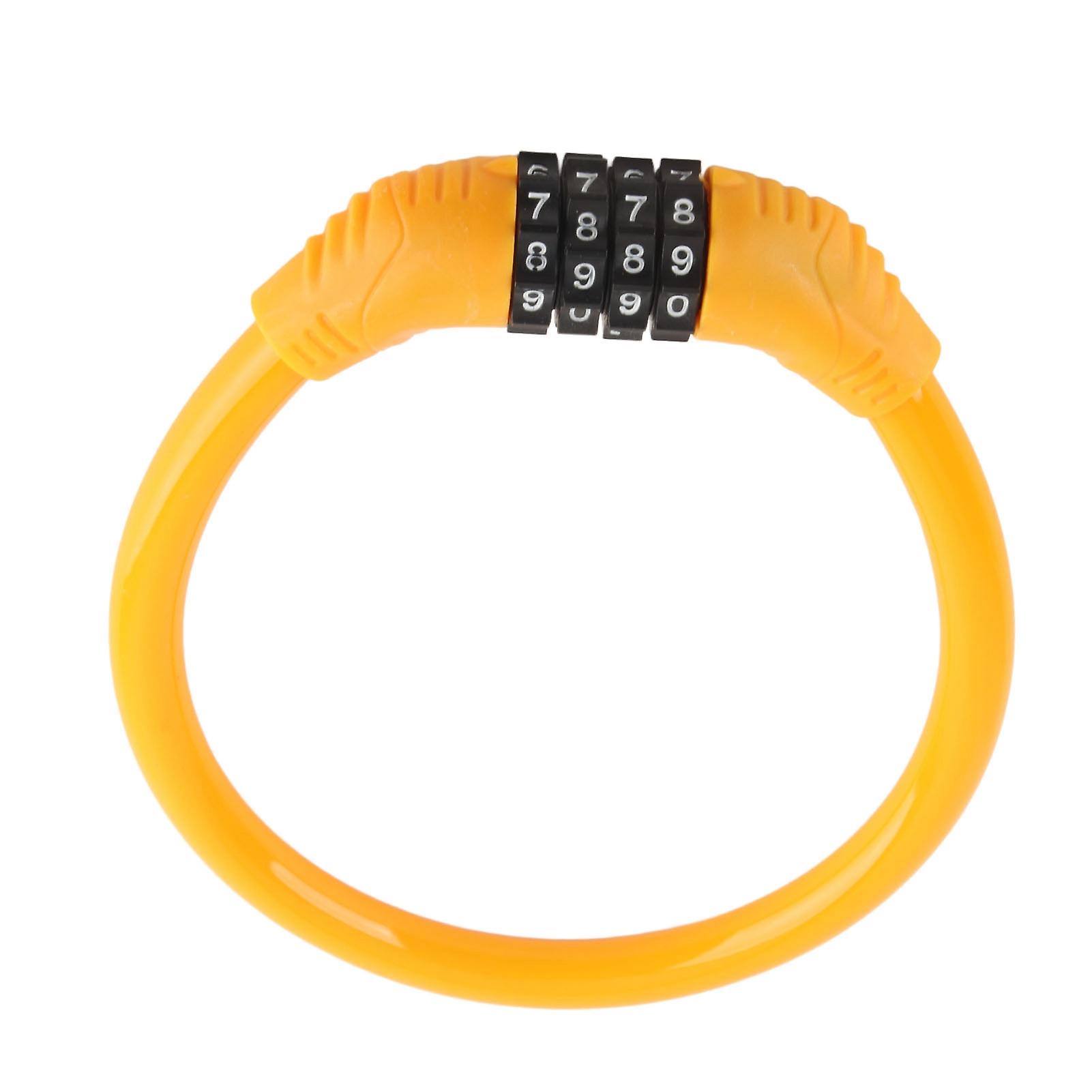 4‑Digit Number Bicycle Locks High Security 4‑Digit Number Bicycle Cable Locks for Cycling OutdoorsOrange