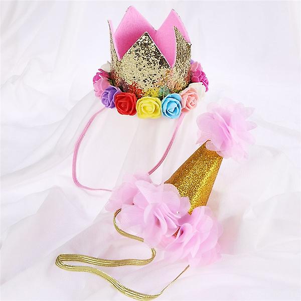 Cute Flower Design Party Hat for Dog Cat Pet