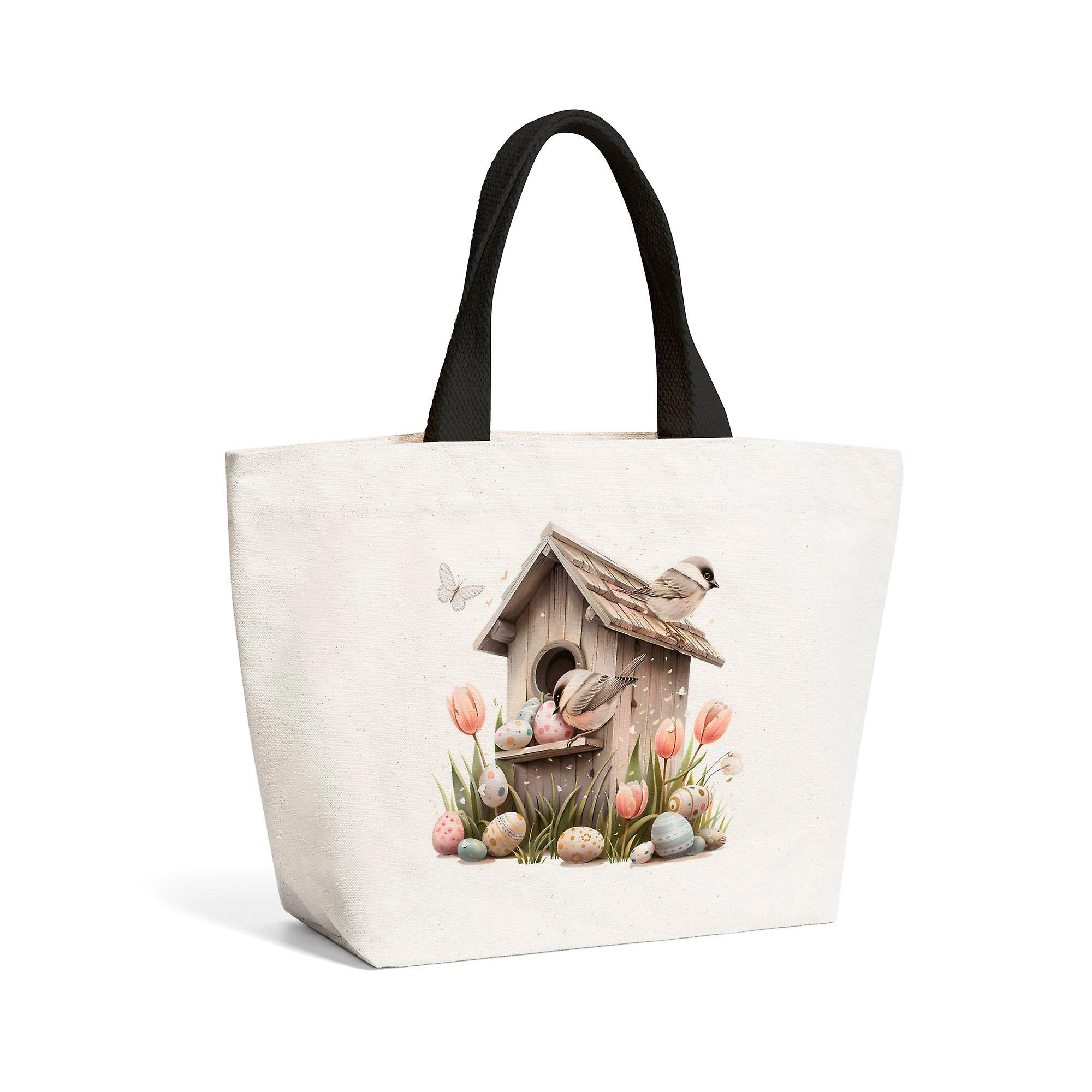 Easter Birdhouse Beach Shopper Tote Bag