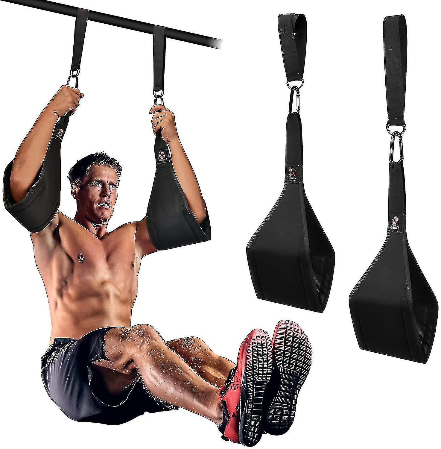 Adjustable Arm Hanging Ab Straps For Pull Up Bar Abdominal Muscle Building Core Strength Training Le