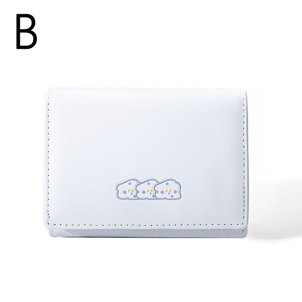 Compact PU Tri-Fold Wallet Cute Cartoon Design Multi Card Coin Pocket Durable
