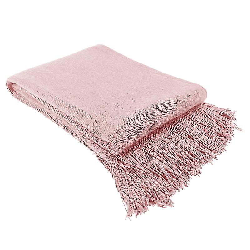 1pcs Stylish Solid Color Fringed Sofa Blanket