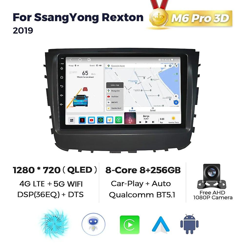 Neues Android-System Wireless Carplay Android Auto Car Multimedia Player für Tssangyong Rexton 2019 Eingebauter Lüfter Bt5.1