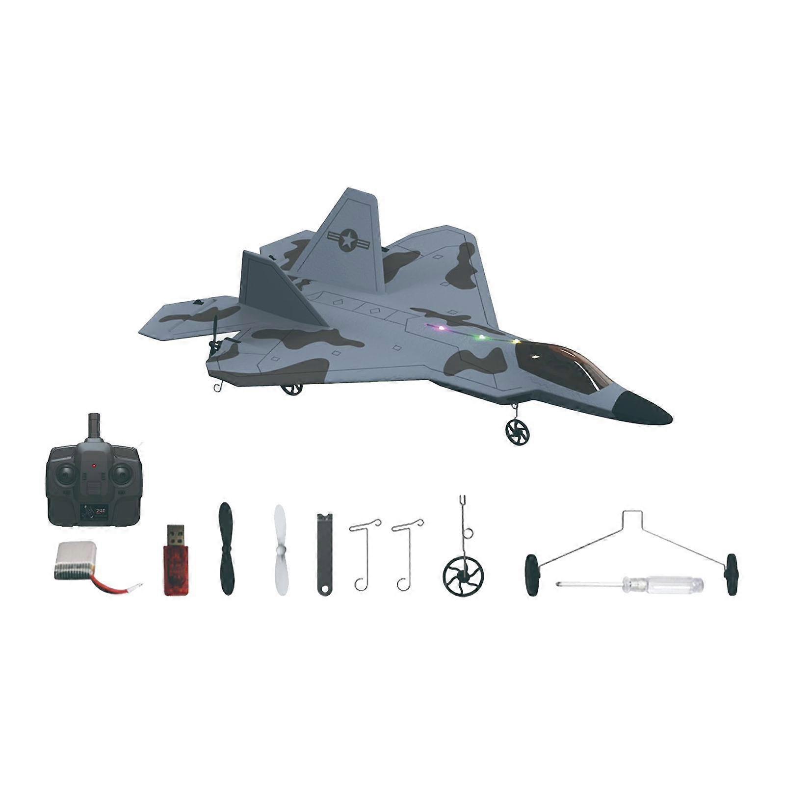 Avion télécommandé F22 Fighter 4 canaux en mousse EPP avec projecteur LED