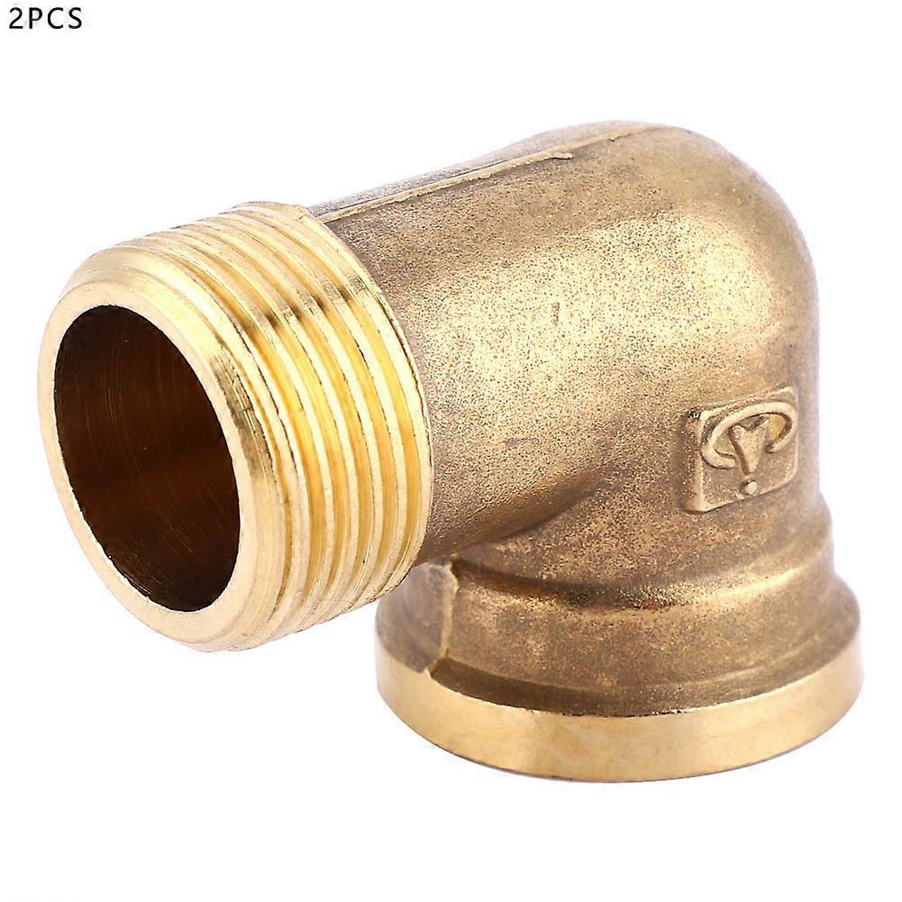 2 Pcs Pure Brass Elbow Pipe Fitting Mbsp Fbsp Thread Pipe Connector(3/4'')