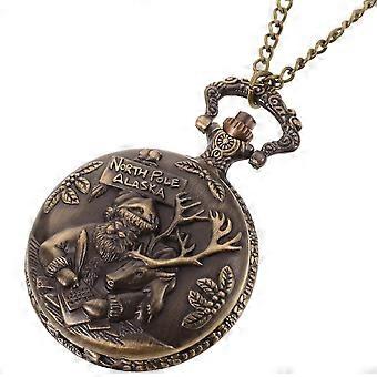Klassieke Kerst Pocket Horloge Santa Claus Vintage Quartz Zakhorloge Mannelijke Dames Antiek Cadeau horloge