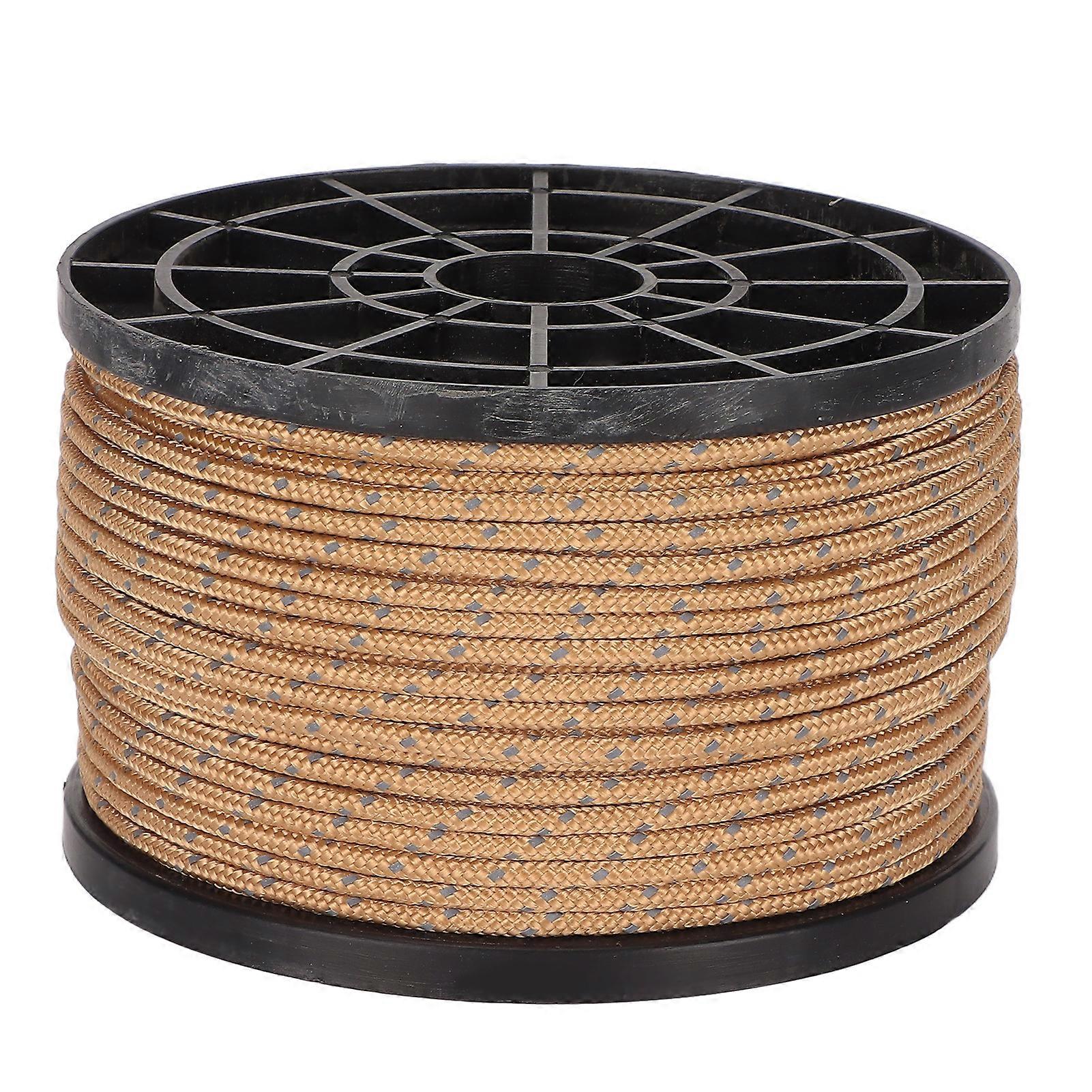 Camping Tent Rope 50 Meters High Density Anti UV Wear Resistant Khaki Reflective Outdoor Camping Rope NO.9915