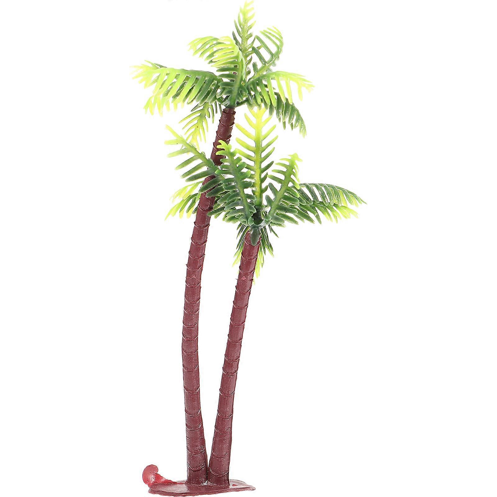 Glass Container Mini Plastic Artificial Palm Tree Fish Tank Ornament Miniature Faux Plants