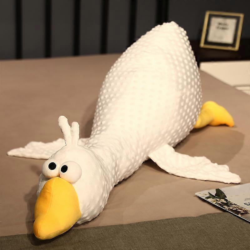 130 سنتيمتر مريحة قبعة صغيرة المخملية كبيرة الأبيض أوزة بطة ديناصور أفخم لعبة دمية وسادة وسادة عيد ميلاد هدية صديقة عيد الميلاد