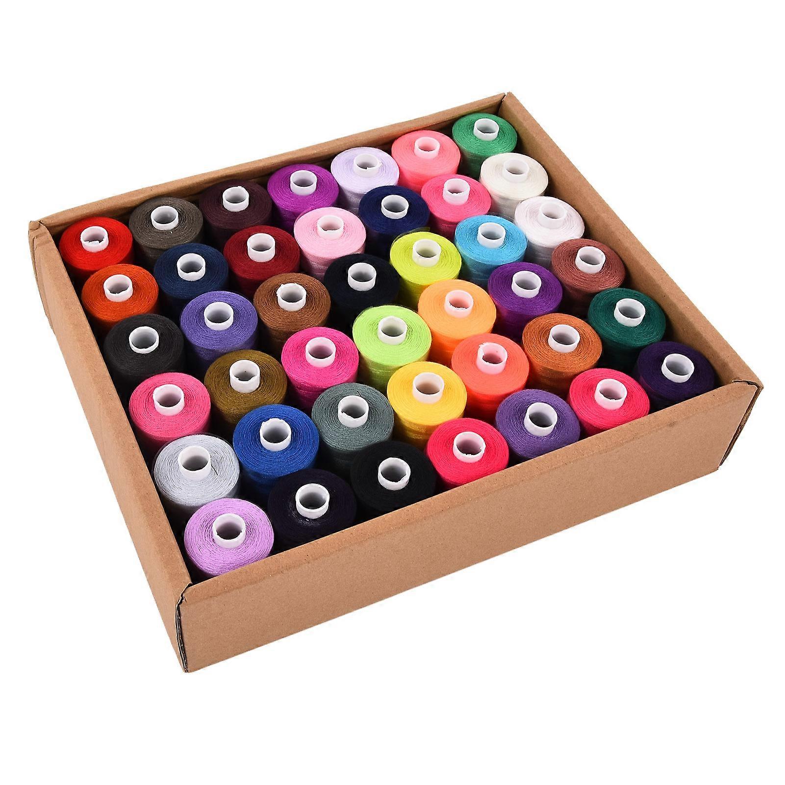 Sy tråder sett polyester 1000 meter 42 farger husholdning DIY broderi spoler kit