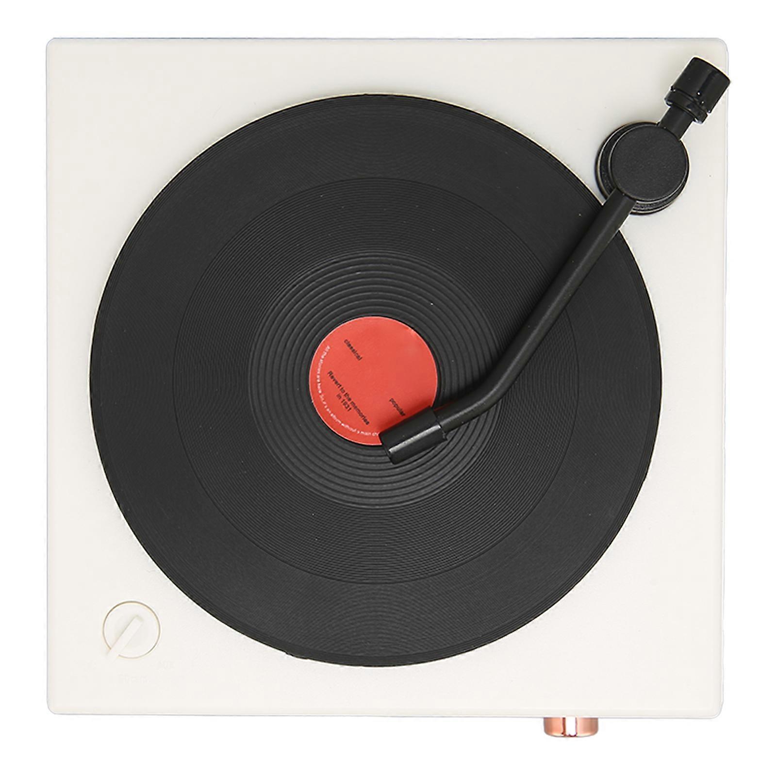 Vinyl Record Player Style Bluetooth Speaker with Classic Design and 3 Input Modes