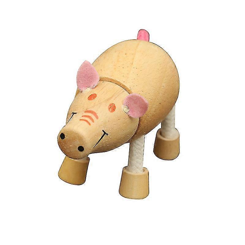 Solid Wooden Small Animal Doll Model Children Puppet Toy Creative Decor Gift #11