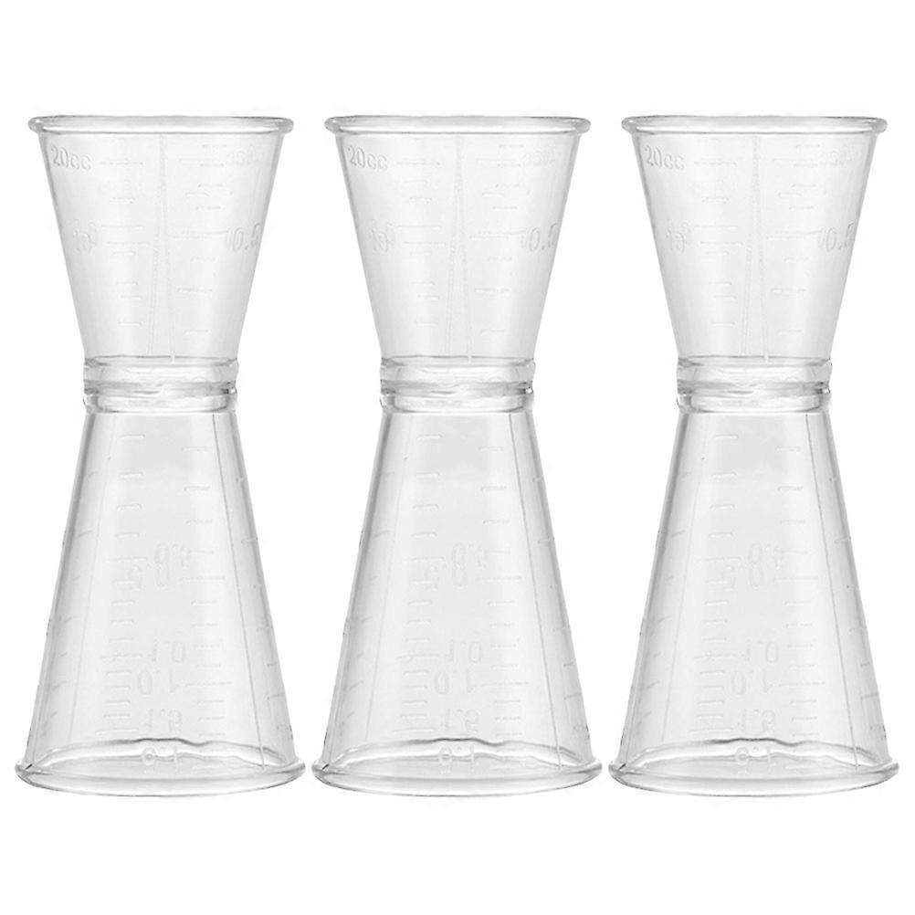 3pcs Plastic Double-Sided Measuring Cup Jigger Measurer Cocktail Bartender Drink Measuring Cup