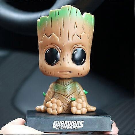 Cartoon Groot Auto Dashboard Bobblehead Beeldje Leuke Anime Groot Auto-accessoires